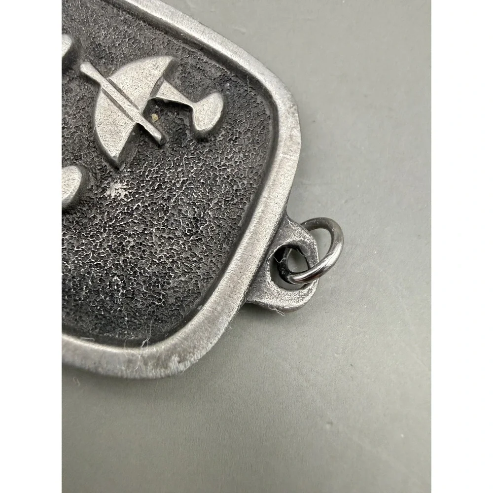 Sailboat Fish Nautical Pendant Pewter Tone Metal Rectangular Textured Charm